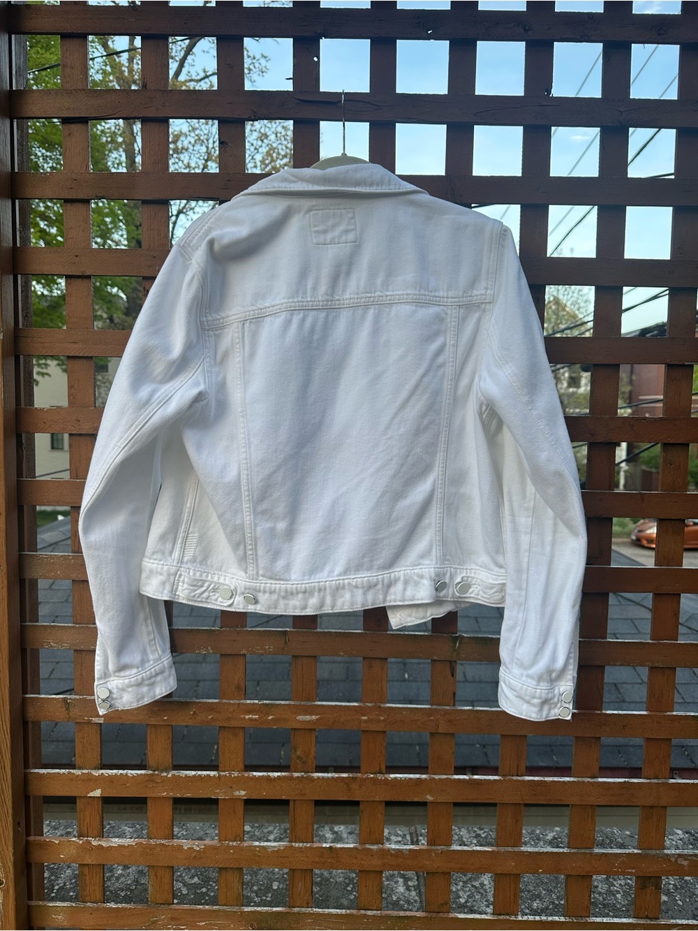 PAIGE White Denim Jean Jacket - Classic Button-Front - Picture 2 of 3